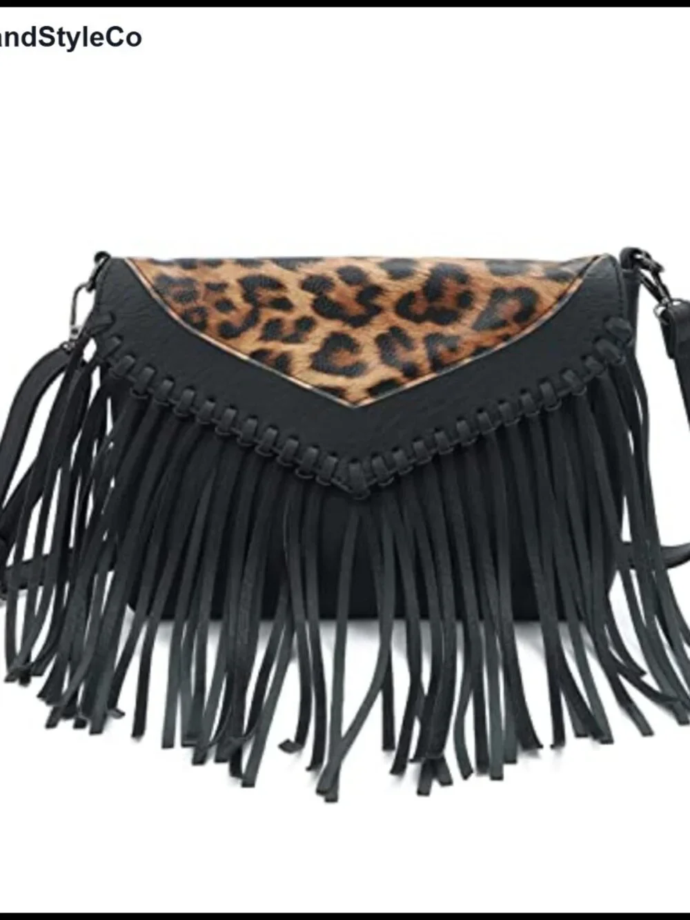 Faux Leather Fringe Crossbody Purse with Tassel Adjustable Strap